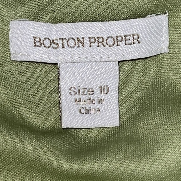 Boston Proper Sheath Dress Womens Size 10 Green Animal Print V Neck Pullover‎ - Picture 6 of 10